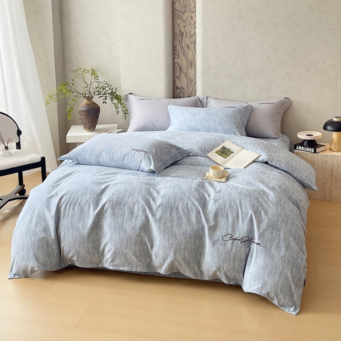 91家纺网 家纺一手货源 找家纺 春皖家纺 2026春夏新款天丝棉刺绣四件套 宝绮蓝