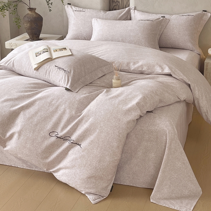 91家纺网 家纺一手货源 找家纺 春皖家纺 2026春夏新款天丝棉刺绣四件套 曼妮-云褐色