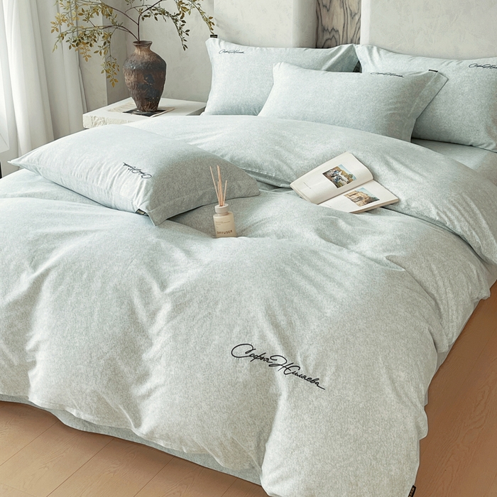 91家纺网 家纺一手货源 找家纺 春皖家纺 2026春夏新款天丝棉刺绣四件套 曼妮-绿萝纱