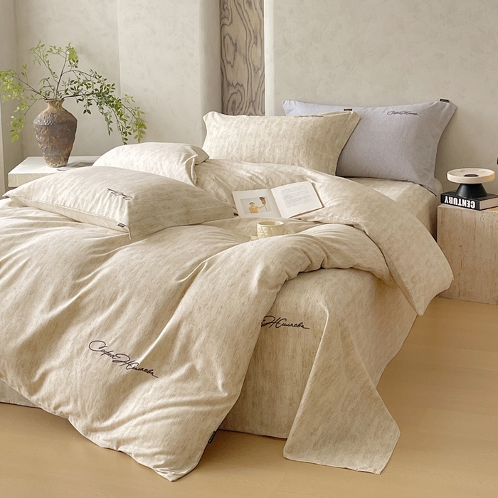 91家纺网 家纺一手货源 找家纺 春皖家纺 2026春夏新款天丝棉刺绣四件套 亮绮黄