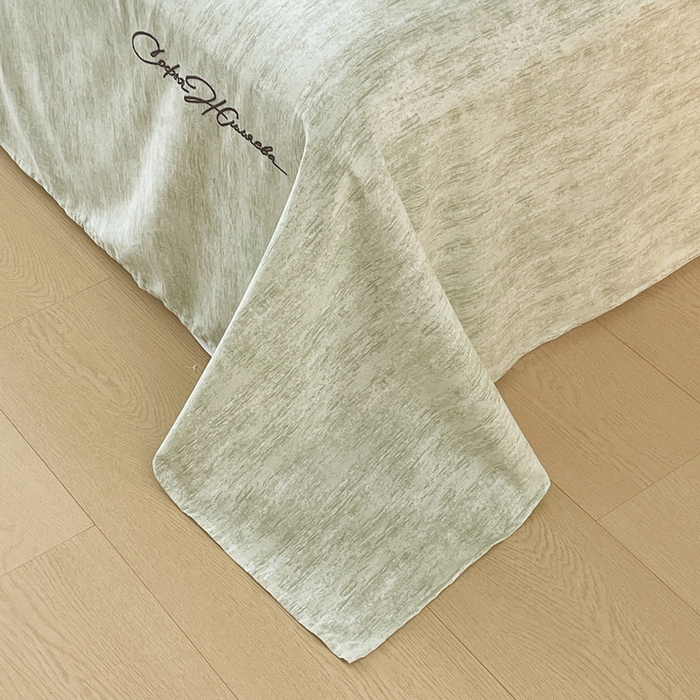 91家纺网 家纺一手货源 找家纺 春皖家纺 2026春夏新款天丝棉刺绣四件套 苔绮绿