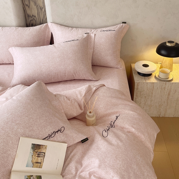 91家纺网 家纺一手货源 找家纺 春皖家纺 2026春夏新款天丝棉刺绣四件套 曼妮-贝壳色