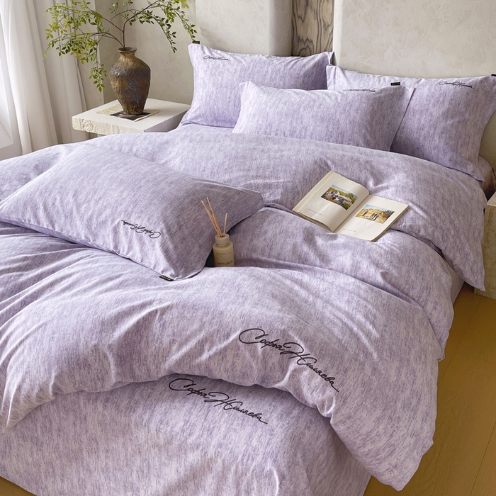 91家纺网 家纺一手货源 找家纺 春皖家纺 2026春夏新款天丝棉刺绣四件套 曼妮-紫