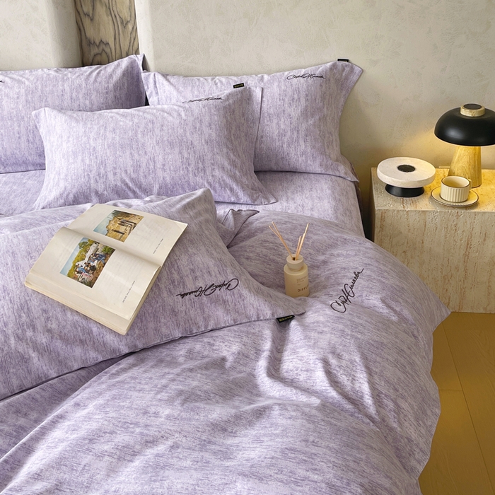 91家纺网 家纺一手货源 找家纺 春皖家纺 2026春夏新款天丝棉刺绣四件套 曼妮-紫