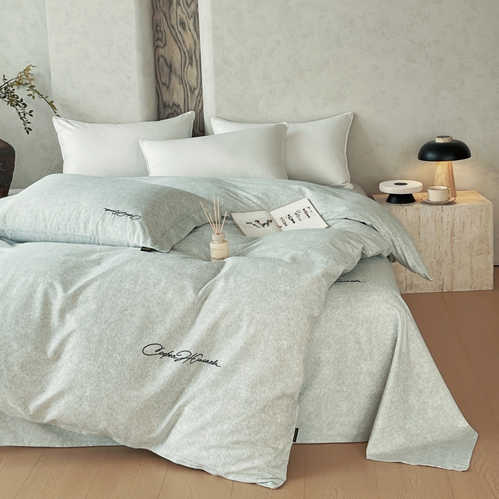 91家纺网 家纺一手货源 找家纺 春皖家纺 2026春夏新款天丝棉刺绣四件套 曼妮-绿萝纱