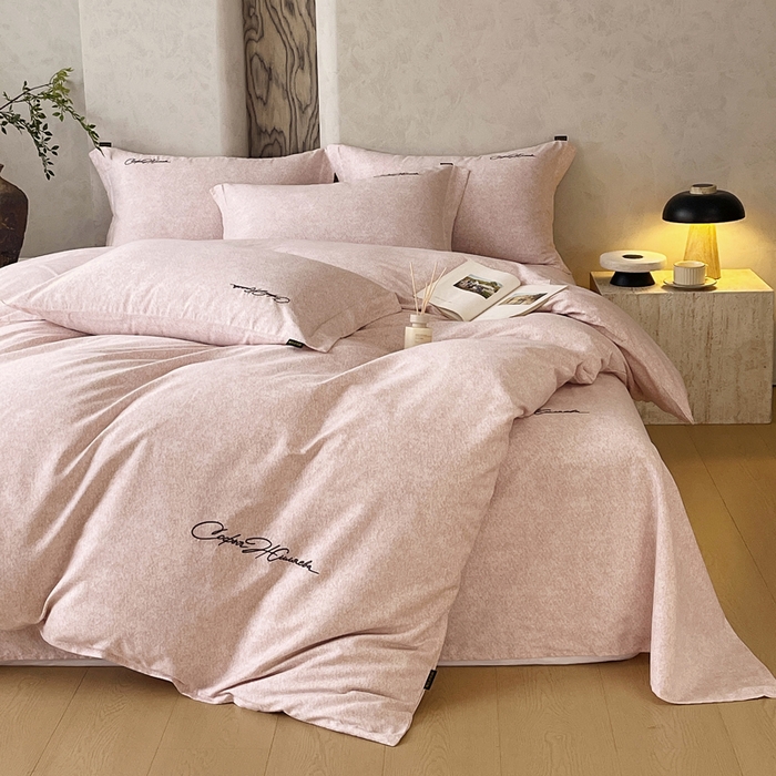 91家纺网 家纺一手货源 找家纺 春皖家纺 2026春夏新款天丝棉刺绣四件套 曼妮-贝壳色