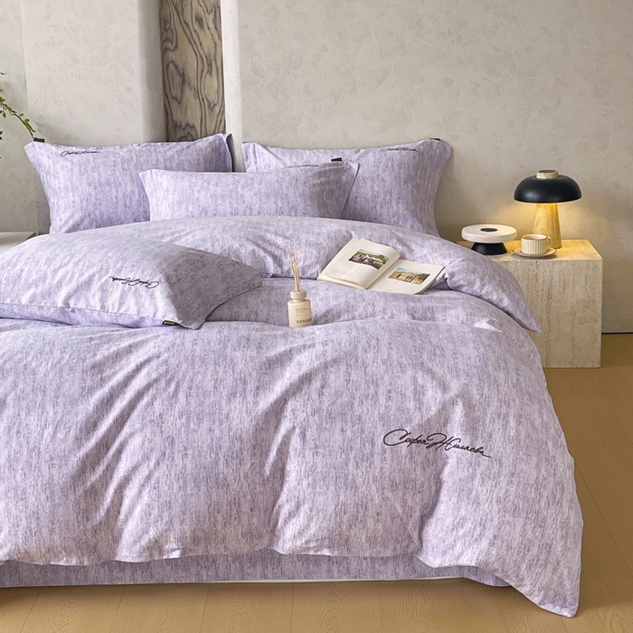 91家纺网 家纺一手货源 找家纺 春皖家纺 2026春夏新款天丝棉刺绣四件套 曼妮-紫