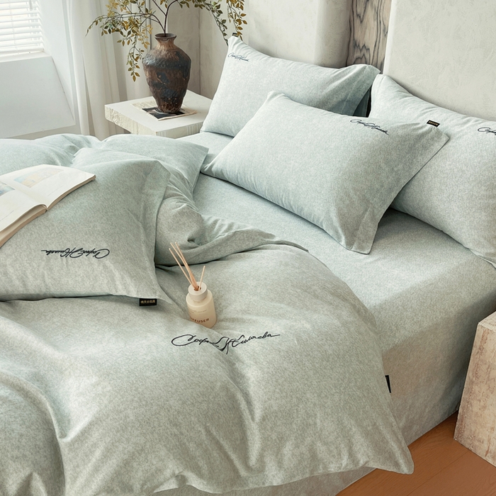 91家纺网 家纺一手货源 找家纺 春皖家纺 2026春夏新款天丝棉刺绣四件套 曼妮-绿萝纱