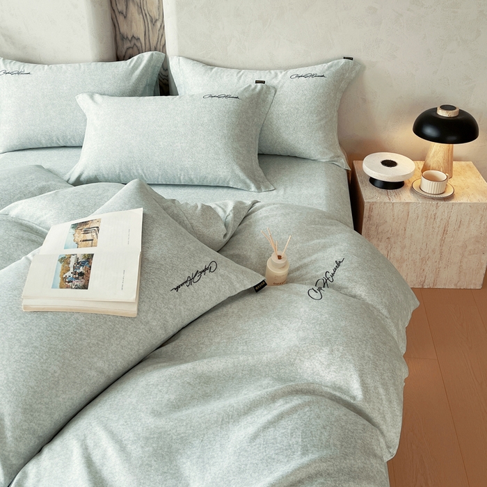 91家纺网 家纺一手货源 找家纺 春皖家纺 2026春夏新款天丝棉刺绣四件套 曼妮-绿萝纱