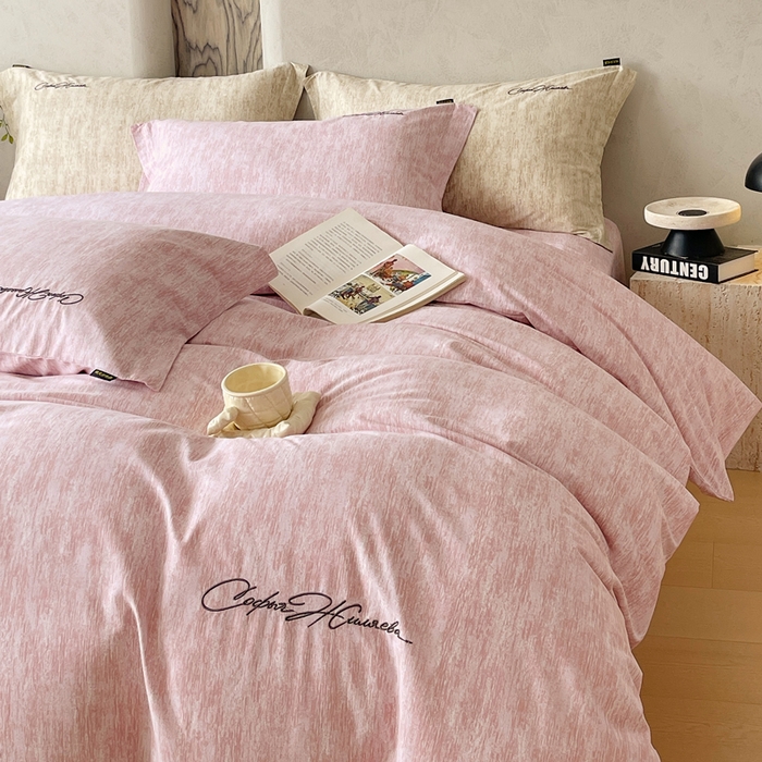 91家纺网 家纺一手货源 找家纺 春皖家纺 2026春夏新款天丝棉刺绣四件套 樱绮丝