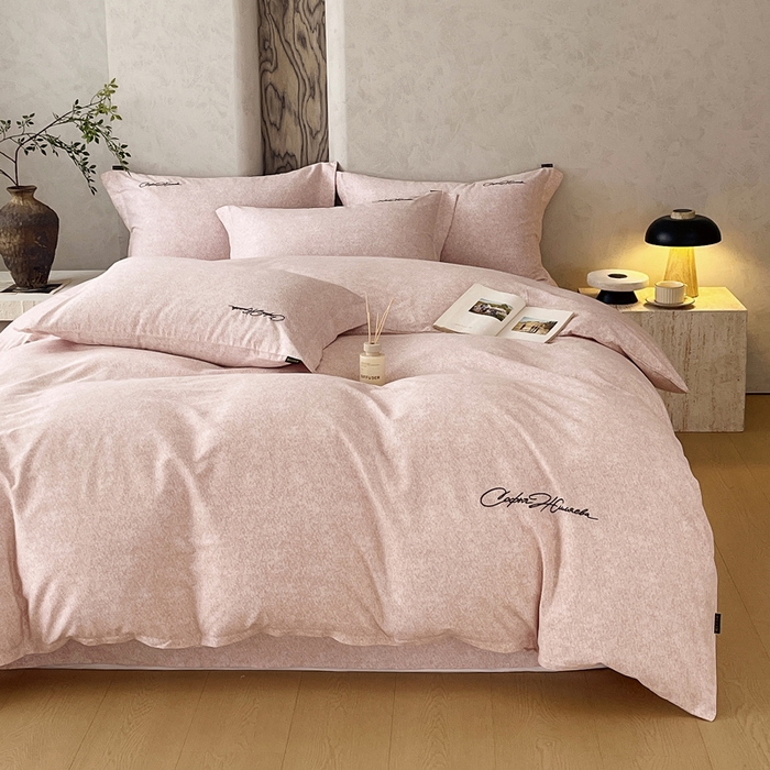 91家纺网 家纺一手货源 找家纺 春皖家纺 2026春夏新款天丝棉刺绣四件套 曼妮-贝壳色