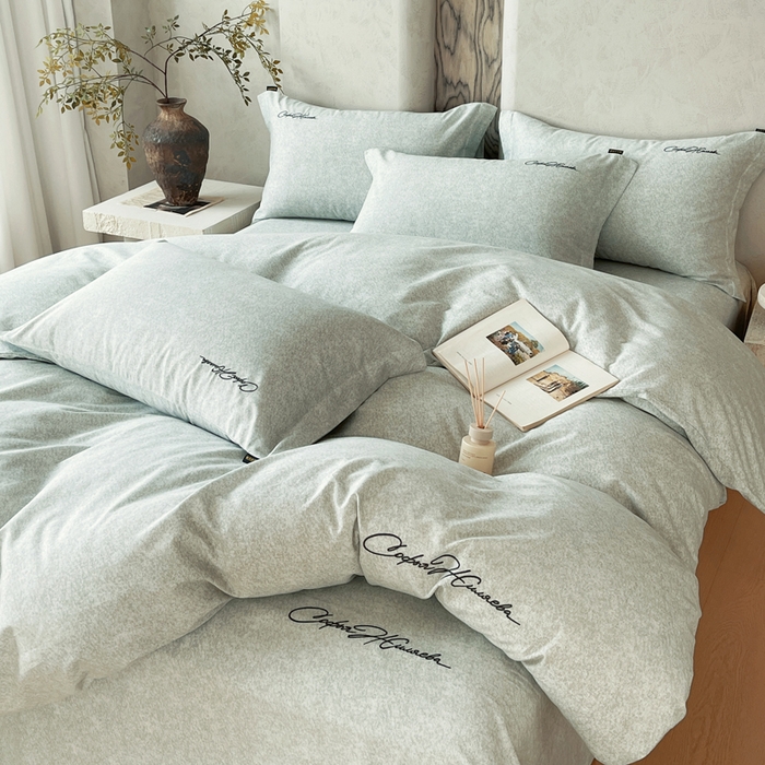 91家纺网 家纺一手货源 找家纺 春皖家纺 2026春夏新款天丝棉刺绣四件套 曼妮-绿萝纱