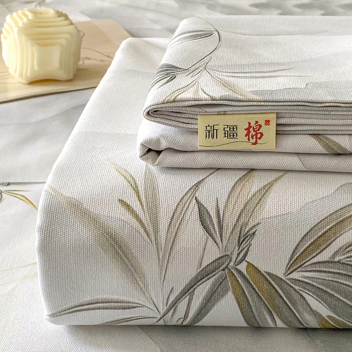 91家纺网 家纺一手货源 找家纺 棉乐町家居 2026春夏新款100%全棉纯棉老粗布床单凉席席子 竹影