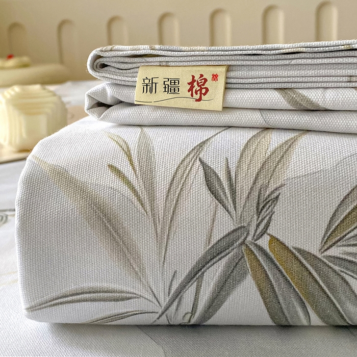 91家纺网 家纺一手货源 找家纺 棉乐町家居 2026春夏新款100%全棉纯棉老粗布床单凉席席子 竹影
