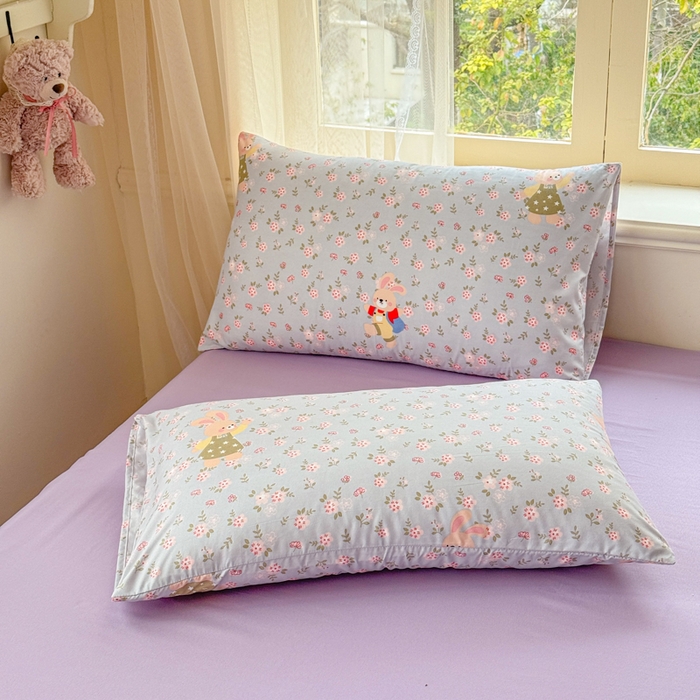 91家纺网 家纺一手货源 找家纺 梦舒阳家纺 2026新款仿棉夏凉被古法水洗棉夏被空调被跑量款 花涧小兔