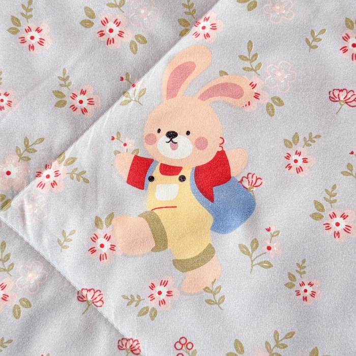 91家纺网 家纺一手货源 找家纺 梦舒阳家纺 2026新款仿棉夏凉被古法水洗棉夏被空调被跑量款 花涧小兔