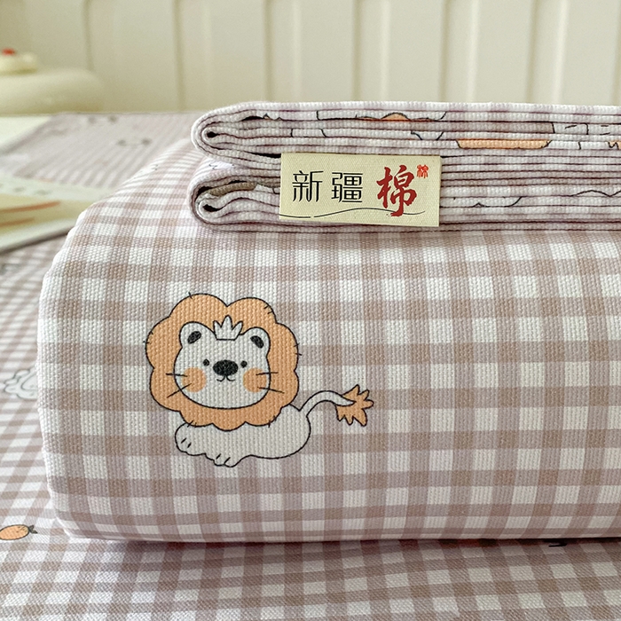 棉乐町家居 2026春夏新款100%全棉纯棉老粗布床单凉席席子 小狮子