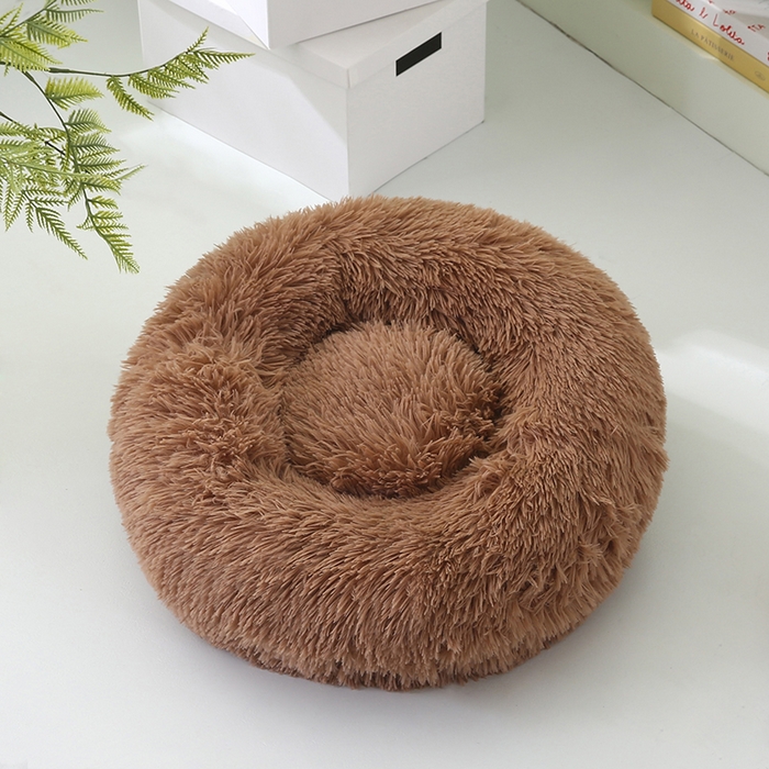 永光家居 2026新款甜甜圈宠物窝猫窝狗窝四季通用猫咪用品狗狗用品 咖色 60x60cm