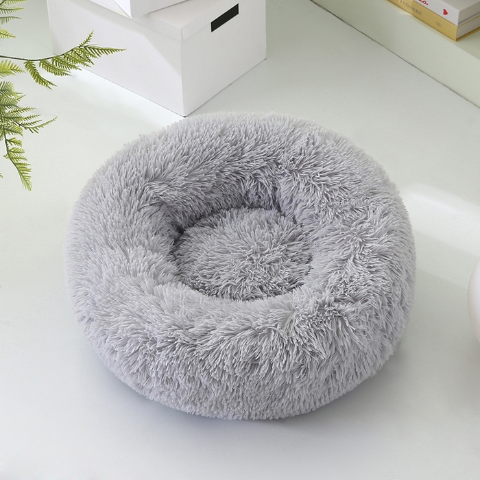 91家纺网 家纺一手货源 找家纺 永光家居 2026新款甜甜圈宠物窝猫窝狗窝四季通用猫咪用品狗狗用品 灰色 60x60cm