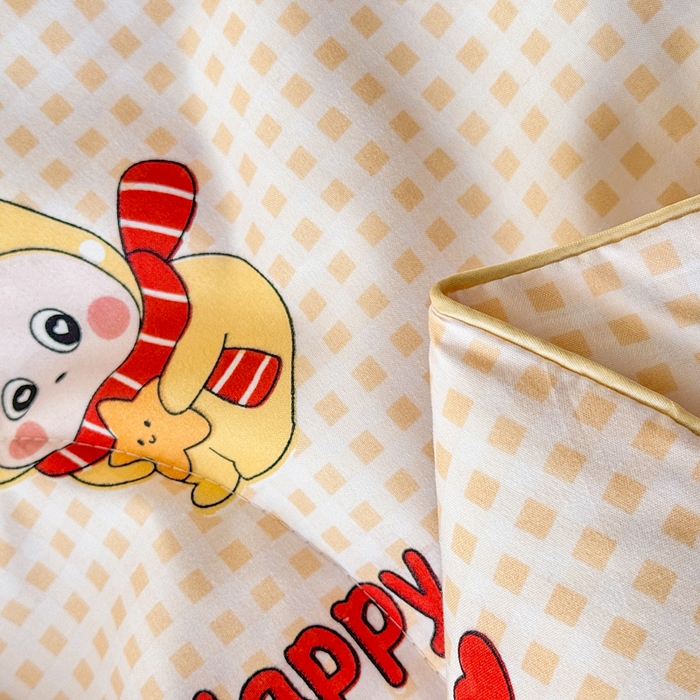 91家纺网 家纺一手货源 找家纺 梦舒阳家纺 2026新款仿棉夏凉被古法水洗棉夏被空调被跑量款 黄格子星星