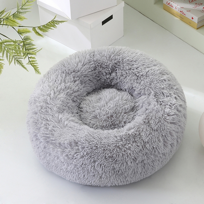 91家纺网 家纺一手货源 找家纺 永光家居 2026新款甜甜圈宠物窝猫窝狗窝四季通用猫咪用品狗狗用品 灰色 50x50cm