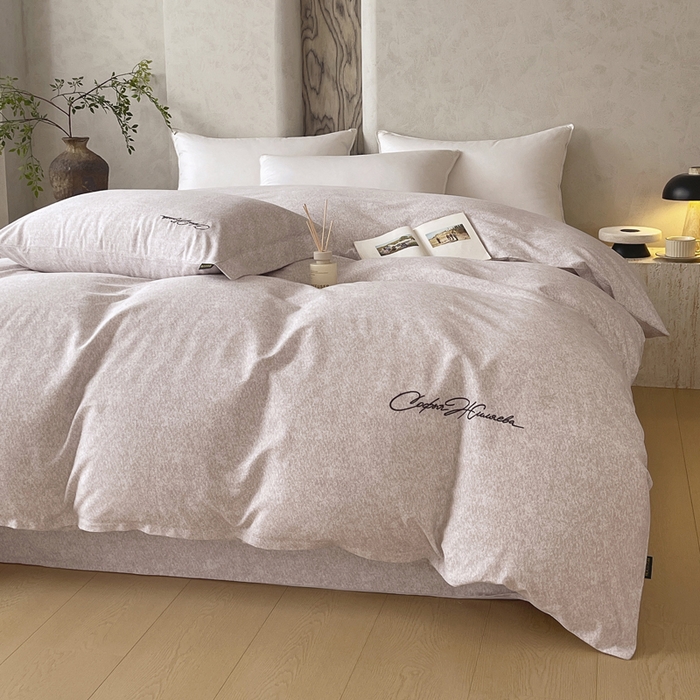 91家纺网 家纺一手货源 找家纺 春皖家纺 2026春夏新款天丝棉刺绣单被套 被套单件 曼妮-云褐色