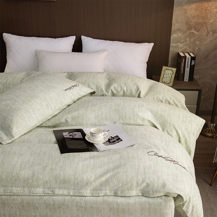 91家纺网 家纺一手货源 找家纺 春皖家纺 2026春夏新款天丝棉刺绣单被套 被套单件 苔绮绿