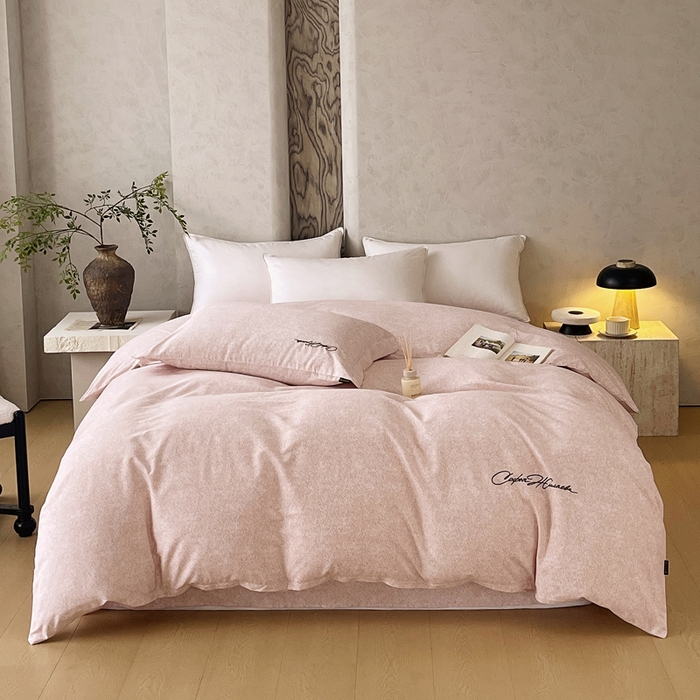 春皖家纺 2026春夏新款天丝棉刺绣单被套 被套单件 曼妮-贝壳色