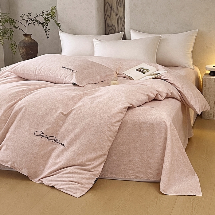 91家纺网 家纺一手货源 找家纺 春皖家纺 2026春夏新款天丝棉刺绣单被套 被套单件 曼妮-贝壳色