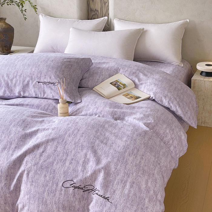 91家纺网 家纺一手货源 找家纺 春皖家纺 2026春夏新款天丝棉刺绣单被套 被套单件 曼妮-紫