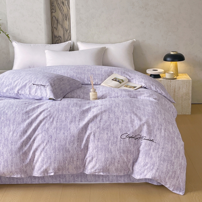 91家纺网 家纺一手货源 找家纺 春皖家纺 2026春夏新款天丝棉刺绣单被套 被套单件 曼妮-紫