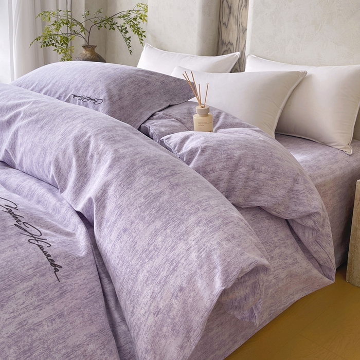 91家纺网 家纺一手货源 找家纺 春皖家纺 2026春夏新款天丝棉刺绣单被套 被套单件 曼妮-紫