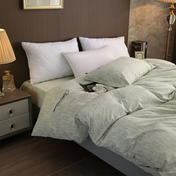 91家纺网 家纺一手货源 找家纺 春皖家纺 2026春夏新款天丝棉刺绣单被套 被套单件 苔绮绿