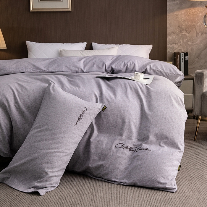 91家纺网 家纺一手货源 找家纺 春皖家纺 2026春夏新款天丝棉刺绣单被套 被套单件 钛绮灰