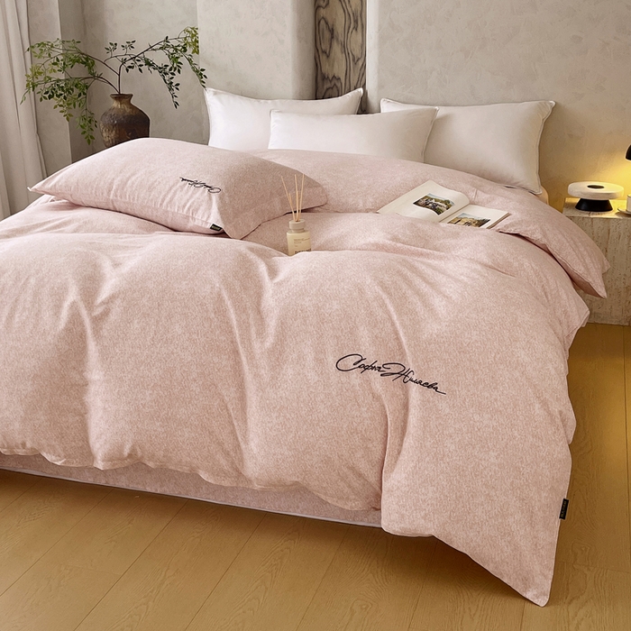 91家纺网 家纺一手货源 找家纺 春皖家纺 2026春夏新款天丝棉刺绣单被套 被套单件 曼妮-贝壳色