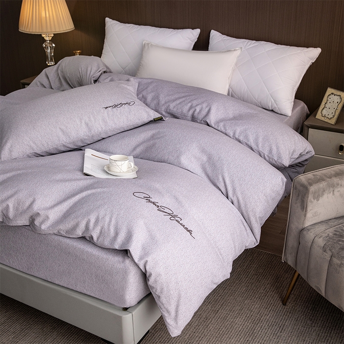 91家纺网 家纺一手货源 找家纺 春皖家纺 2026春夏新款天丝棉刺绣单被套 被套单件 钛绮灰