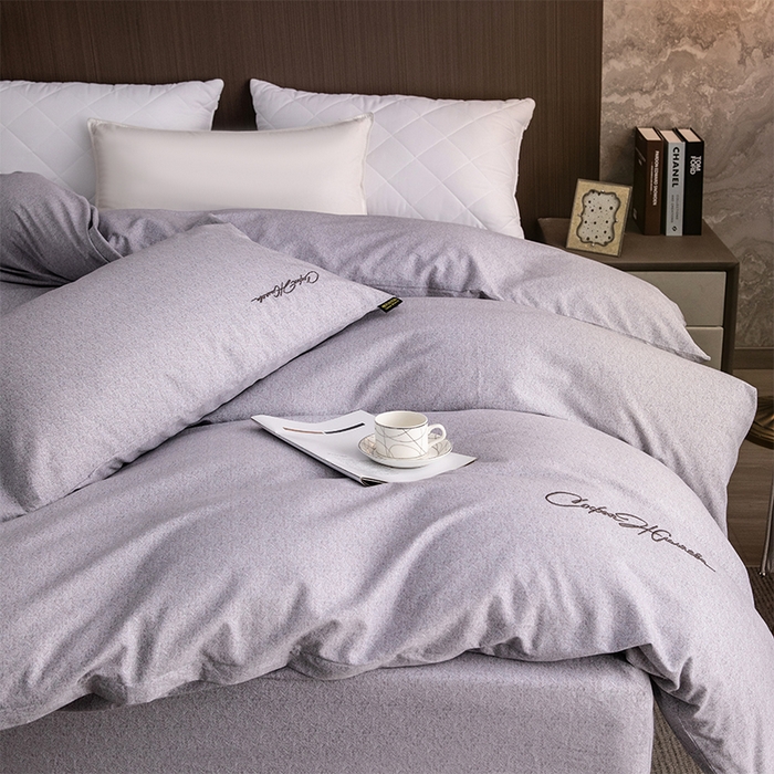 91家纺网 家纺一手货源 找家纺 春皖家纺 2026春夏新款天丝棉刺绣单被套 被套单件 钛绮灰