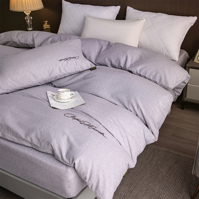 91家纺网 家纺一手货源 找家纺 春皖家纺 2026春夏新款天丝棉刺绣单被套 被套单件 钛绮灰