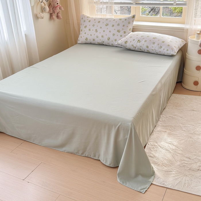 91家纺网 家纺一手货源 找家纺 梦舒阳家纺 2026新款仿棉夏凉被古法水洗棉夏被空调被跑量款 绿色星叶