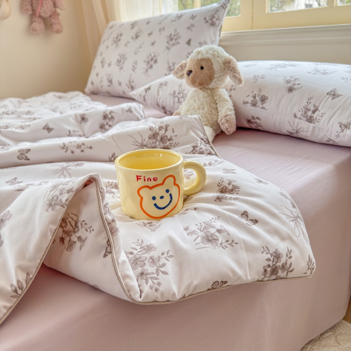 91家纺网 家纺一手货源 找家纺 梦舒阳家纺 2026新款仿棉夏凉被古法水洗棉夏被空调被跑量款 水墨花