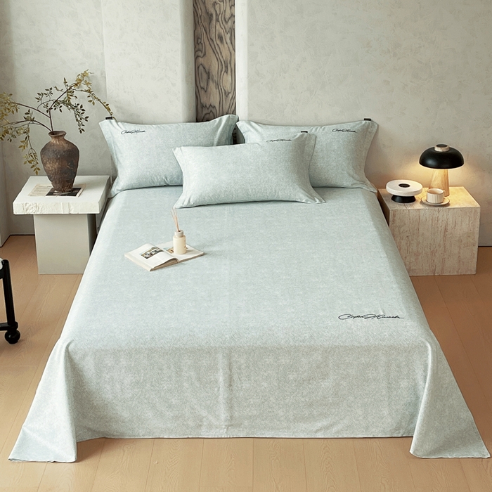 春皖家纺 2026春夏新款天丝棉刺绣单床单 床单单件 曼妮-绿萝纱