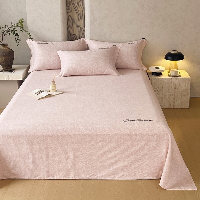 91家纺网 家纺一手货源 找家纺 春皖家纺 2026春夏新款天丝棉刺绣单床单 床单单件 曼妮-贝壳色