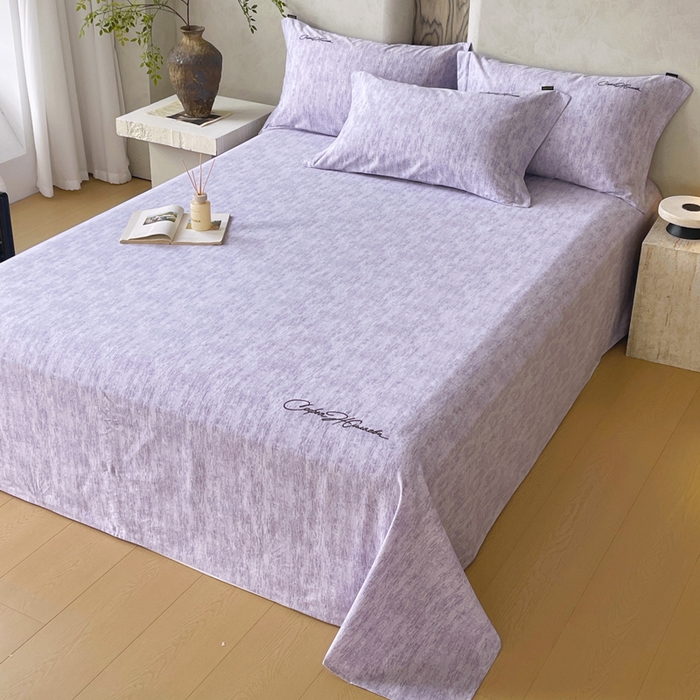 91家纺网 家纺一手货源 找家纺 春皖家纺 2026春夏新款天丝棉刺绣单床单 床单单件 曼妮-紫