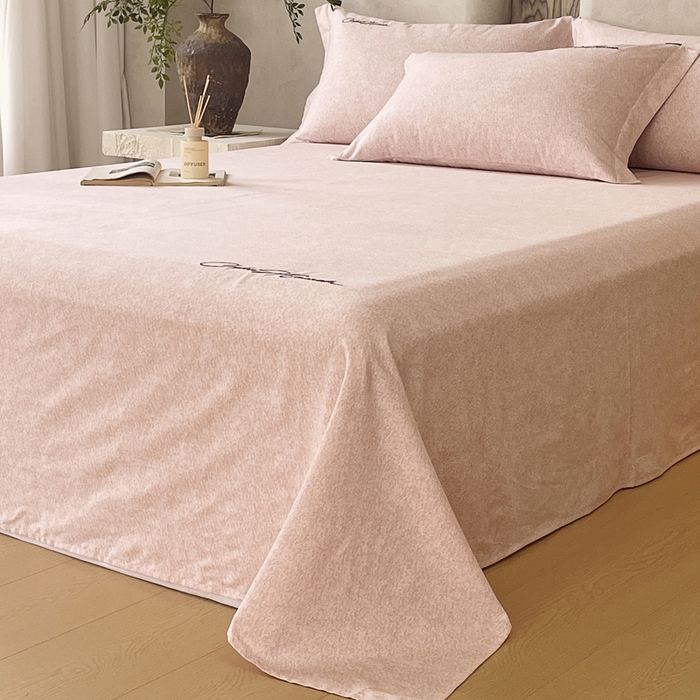 91家纺网 家纺一手货源 找家纺 春皖家纺 2026春夏新款天丝棉刺绣单床单 床单单件 曼妮-贝壳色