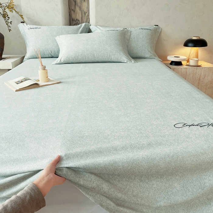 91家纺网 家纺一手货源 找家纺 春皖家纺 2026春夏新款天丝棉刺绣单床单 床单单件 曼妮-绿萝纱