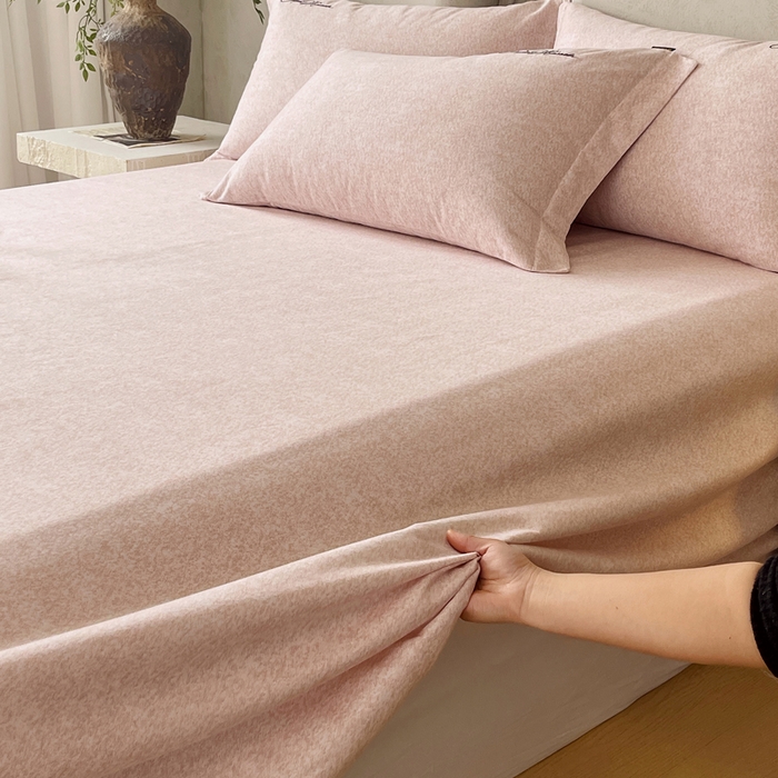 91家纺网 家纺一手货源 找家纺 春皖家纺 2026春夏新款天丝棉刺绣单床单 床单单件 曼妮-贝壳色