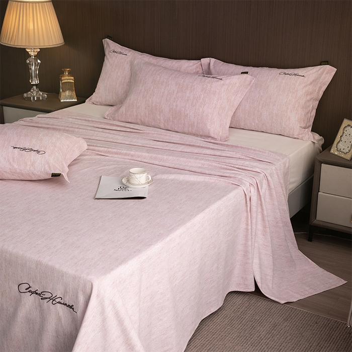 91家纺网 家纺一手货源 找家纺 春皖家纺 2026春夏新款天丝棉刺绣单床单 床单单件 樱绮丝