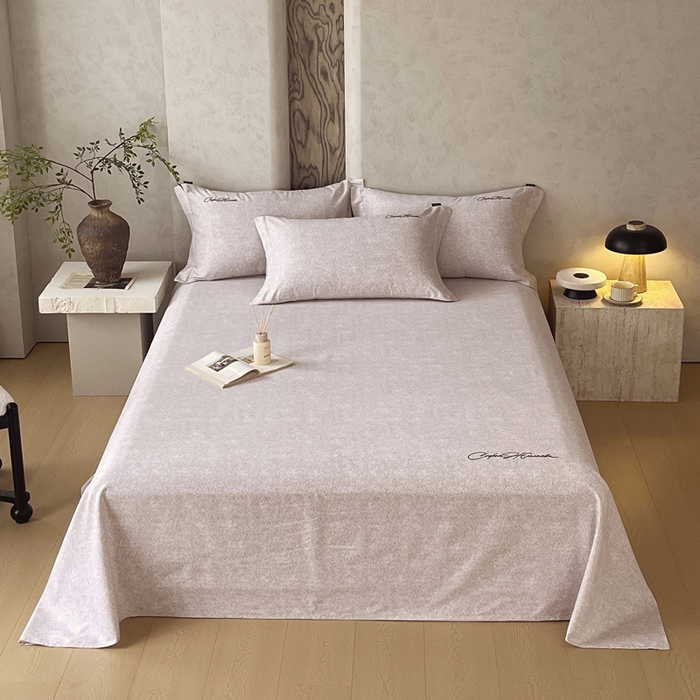 春皖家纺 2026春夏新款天丝棉刺绣单床单 床单单件 曼妮-云褐色