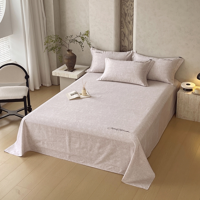 91家纺网 家纺一手货源 找家纺 春皖家纺 2026春夏新款天丝棉刺绣单床单 床单单件 曼妮-云褐色