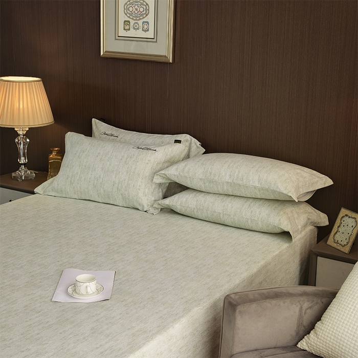 91家纺网 家纺一手货源 找家纺 春皖家纺 2026春夏新款天丝棉刺绣单床单 床单单件 苔绮绿